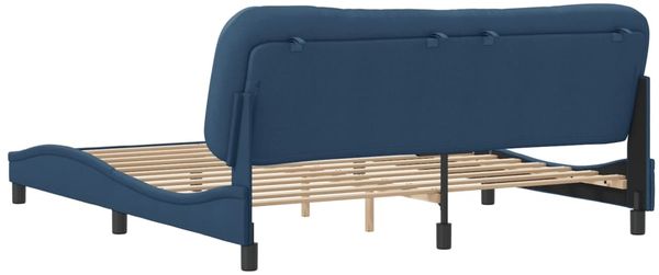 vidaXL Bettgestell ohne Matratze "Hvar" Blau 180x200 cm Stoff 3207792 Bild 6