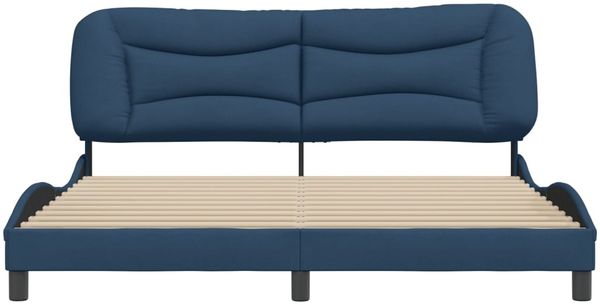 vidaXL Bettgestell ohne Matratze "Hvar" Blau 180x200 cm Stoff 3207792 Bild 4