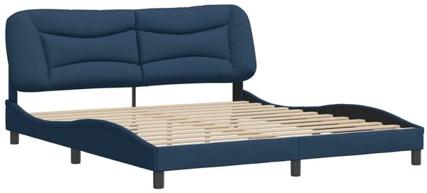 vidaXL Bettgestell ohne Matratze "Hvar" Blau 180x200 cm Stoff 3207792 Bild 3