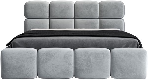 Polsterbett MONAKO 160x200 mit Matratze, Bettkasten und Lattenrost. Farbe: Silber 15 Bild 3