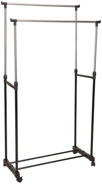 Storage solutions Kleiderständer Doppelt mit Rollen Verstellbar 442516