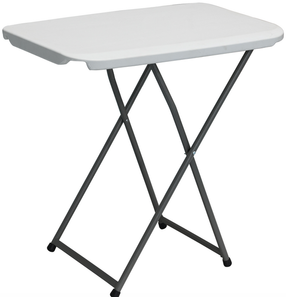 Sanotechnik Tisch klappbar weiß, Metall, Kunststoff, 75x50x(56-73) cm