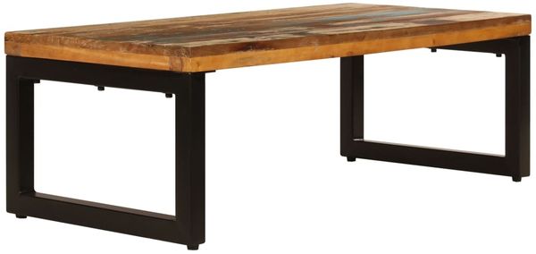 Couchtisch, Sofatisch 100x50x35 cm Altholz und Stahl