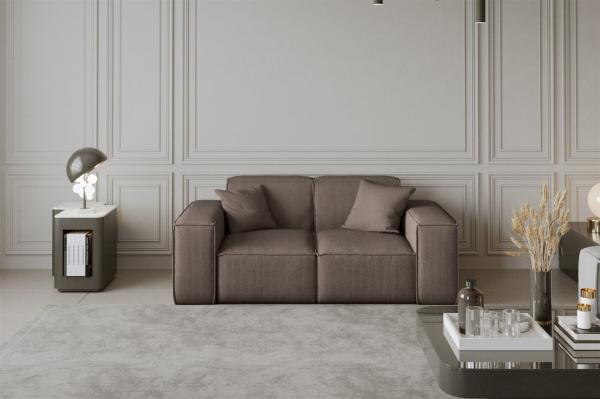 Sofa Designersofa CELES 2-Sitzer in Stoff Scala Taupe