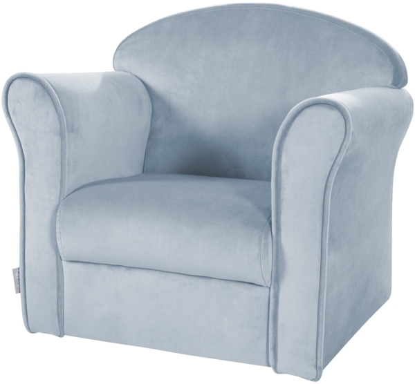 roba Kindersessel 'Lil Sofa' mit Armlehnen - bequemer Minisessel mit Samtstoff - Hellblau