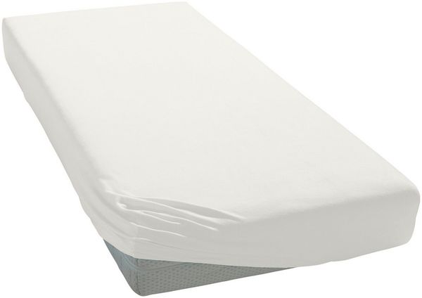 OTTO home Spannbettlaken PHYSALIS in BASIC und PREMIUM Qualität, 100% Baumwolle, Jersey (110 g/m), Gummizug: rundum, (1 Stück), für Matratzen bis 18 cm Höhe, Bettlaken, Spannbetttuch, pflegeleicht