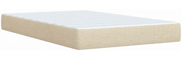 vidaXL Boxspringbett mit Matratze Creme 120x200 cm Stoff 3288167 Bild 9