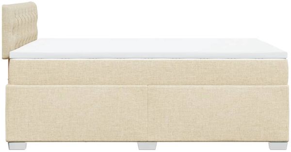 vidaXL Boxspringbett mit Matratze Creme 120x200 cm Stoff 3288167 Bild 11