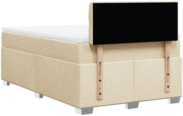 vidaXL Boxspringbett mit Matratze Creme 120x200 cm Stoff 3288167 Bild 12