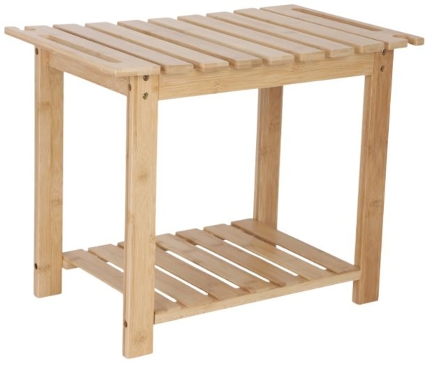 Badhocker aus Bambus mit Ablage 10051923