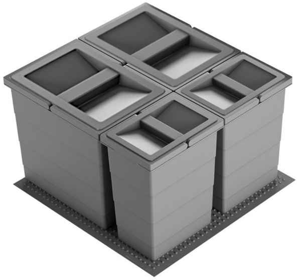 Hailo Abfallsammler 3301644 Allegro 295 Einsatz 2x 8+ 2x18 L Dunkelgrau