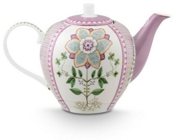 PiP Studio Teekanne Lily&Lotus Teekanne lila 1,6l, Tea Pot Lily&Lotus Tiles Lilac 1.6ltr