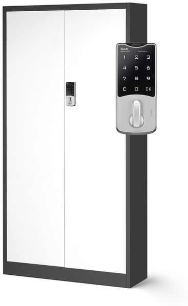 Jan Nowak Aktenschrank mit Zahlenschloss C003 Metallschrank Stahlschrank Pulverbeschichtung 185 x 90 x 40 cm (anthrazit/weiß)