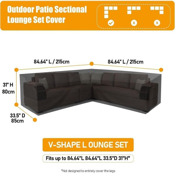 Nomio Gartenmöbel Abdeckung L-Form Lounge Wasserdicht Rattan Sofa Schutzhülle Bild 2