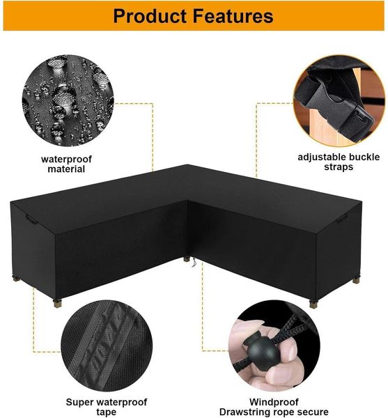 Nomio Gartenmöbel Abdeckung L-Form Lounge Wasserdicht Rattan Sofa Schutzhülle Bild 3
