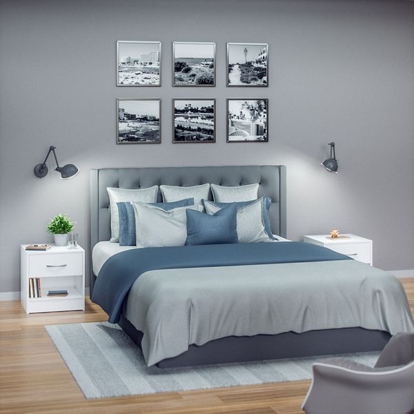 CASARIA® Nachttisch Nachtkonsole mit Schublade Weiß 2er Set