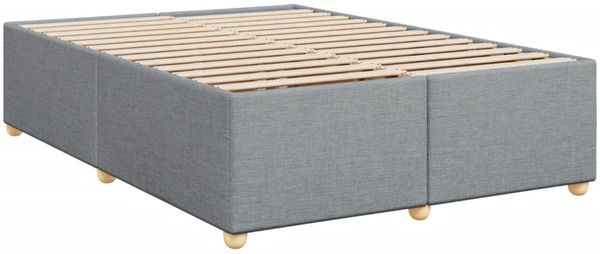 vidaXL Boxspringbett mit Matratze Hellgrau 140x190 cm Stoff 3293568 Bild 10