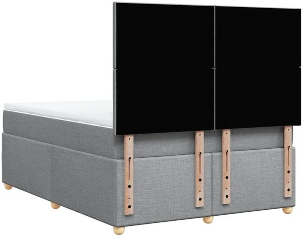 vidaXL Boxspringbett mit Matratze Hellgrau 140x190 cm Stoff 3293568 Bild 8