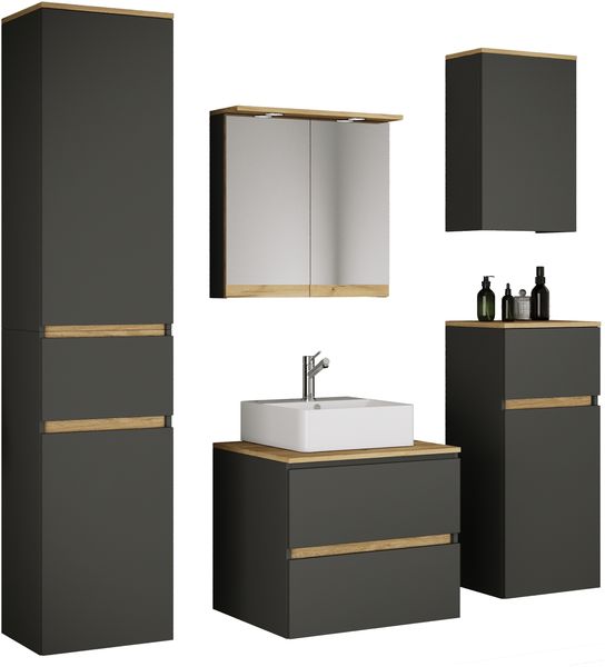 VCM Badmöbel Waschtisch Cosila 922007 Anthrazit H. 180 x B. 60 x T. 51 cm