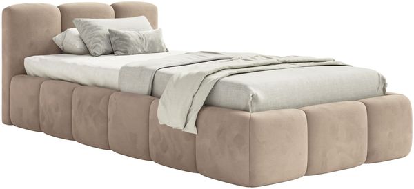 Selsey 'Cloudy Low' Polsterbett 90x200 cm, Samt Beige