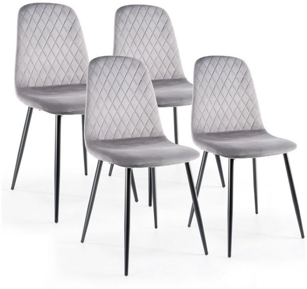 oyajia Esszimmerstuhl Stuhlset – Polsterstühle, Moderner Küchenstuhl. Samt (Metallgestell, 4 St), Küchenstuhl, Samt,Polsterstuhl, bis 150 kg, ERGONOMISCHES DESIGN