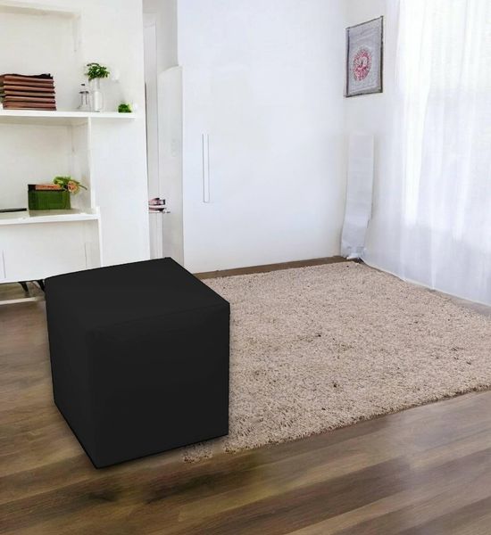 Talamo Italia - Pouf Acerbo, Mehrzwecksessel, Sitzsack, Hockerhocker, Made in Italy, 40x40 h42 cm, Schwarz