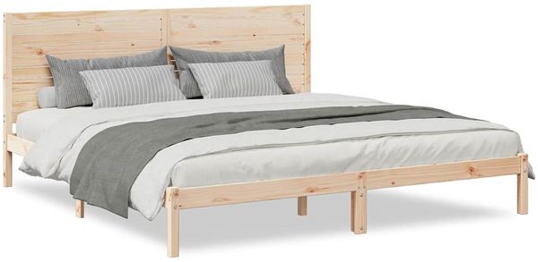 Doppelbett, Betten für Erwachsene, Massivholzbett Extra Lang ohne Matratze 180x210 cm de481