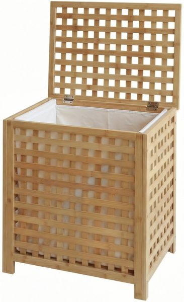 CLP Wäschebox Ronthy für Schmutzwäsche mit Bambusrahmen Wäschesack 70L waschbar,natura