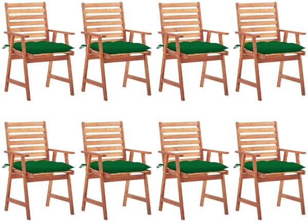 vidaXL Garten-Essstühle 8 Stk. mit Kissen Massivholz Akazie 3078394