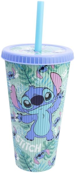 Disney Stitch Trinkbecher 790 ml To Go Becher mit Strohhalm für Getränke unterwegs