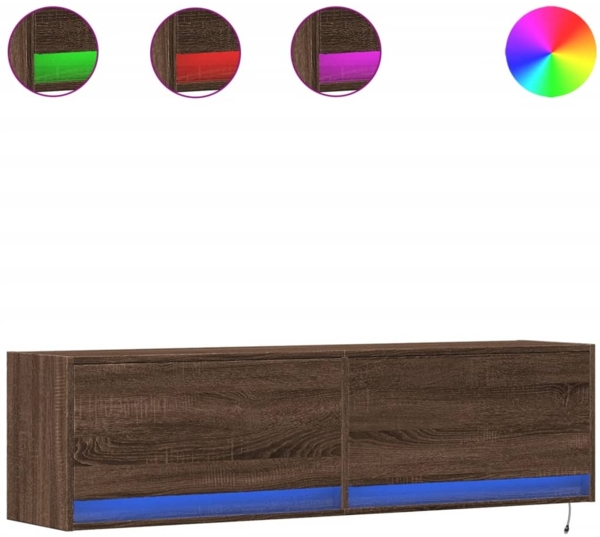 vidaXL TV-Wandschrank mit LED-Beleuchtung Eichen-Optik 140x31x38 cm 852375