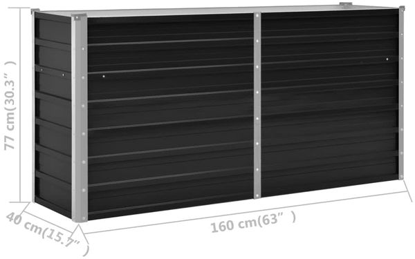 vidaXL Garten-Hochbeet Anthrazit 160 x 40 x 77 cm Verzinkter Stahl 45730 Bild 7