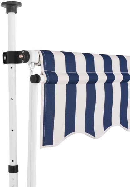 vidaXL Einziehbare Markise Handbetrieben 250 cm Blau/Weiß Gestreift 43221 Bild 3