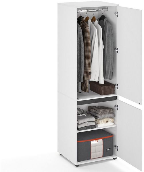 KOMTO Garderobenschrank CUBE 60-90 cm Mit Fächern Schubladen Kleiderschrank Schrank Mehrzweckschrank mit Türig & Schubladen Garderobenschrank Flur 192 cm