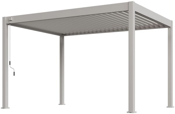 Weide Deluxe Plus | Pergola Voll Aluminium freistehend | 3 x 4 M | Lamellendach Ivory Sand