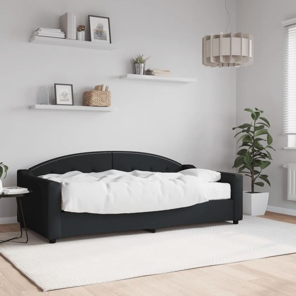vidaXL Tagesbett mit Matratze Schwarz 90x190 cm Stoff 3197524