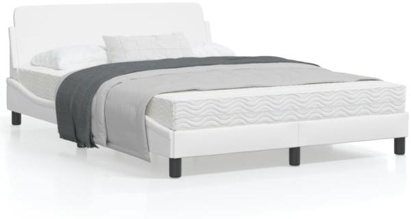 vidaXL Bettgestell "Dover" Weiß 140x190 cm Kunstleder 373179