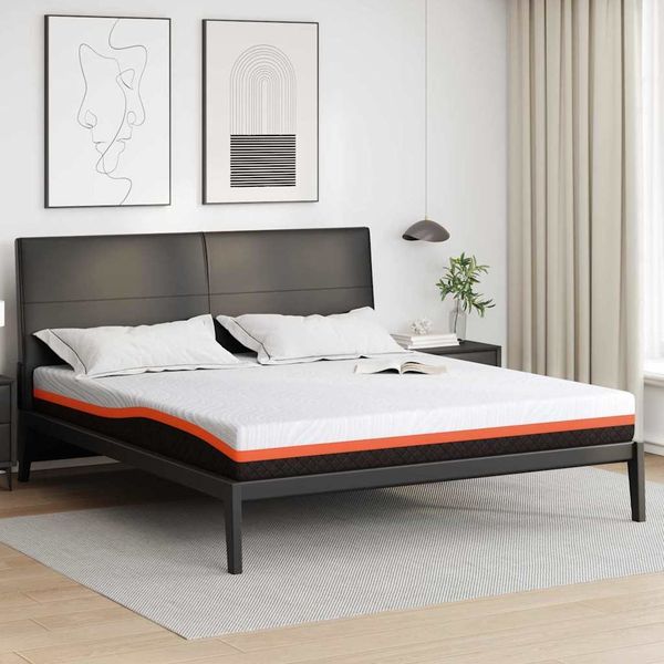 vidaXL Matratze Weiß und Schwarz 180 x 200 cm Jacquard-Stoff 4106356