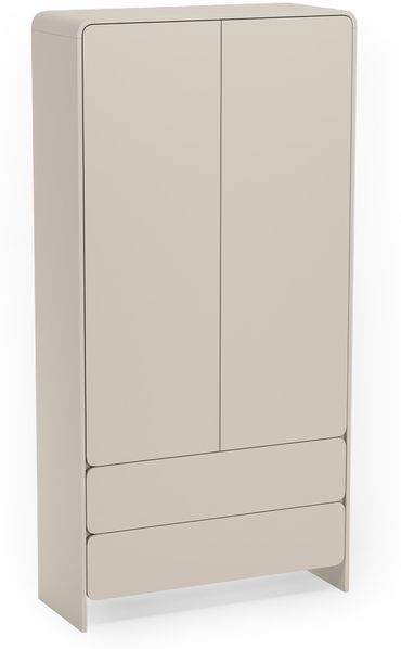 Selsey 'Lummo' Kleiderschrank 2-türig, Kleiderstange, Fächer & 2 Schubladen, Kaschmir, 100 cm