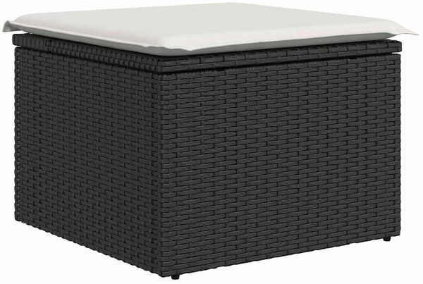 vidaXL Gartensofa-set mit Speicher 7 pcs Schwarz und Creme Poly-Rattan 3356017 Bild 8