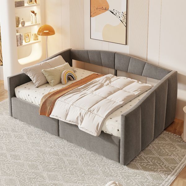 Elegantes Schlafsofa mit hydraulischem Bettkasten aus Samt – multifunktionales Polsterbett mit Stauraum,140x200 cm,Dunkelgrau