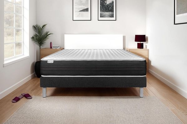 Matratzenset VITAL MEMO ONE 135 x 200 cm Bettrahmen Kit schwarz