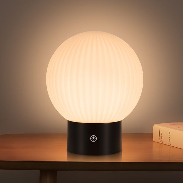 ZMH Kabellose LED Tischlampe Akku Aufladbar USB 3000K-6500K Dimmbar Touch IP44 Wasserdicht Pilz Design Für Schlafzimmer Badezimmer