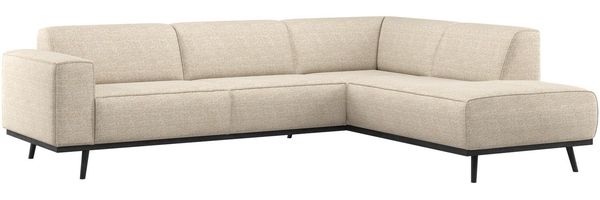 Ecksofa Statement aus Melange-Stoff, modern und komfortabel, rechts, Beige für Dein Wohnzimmer