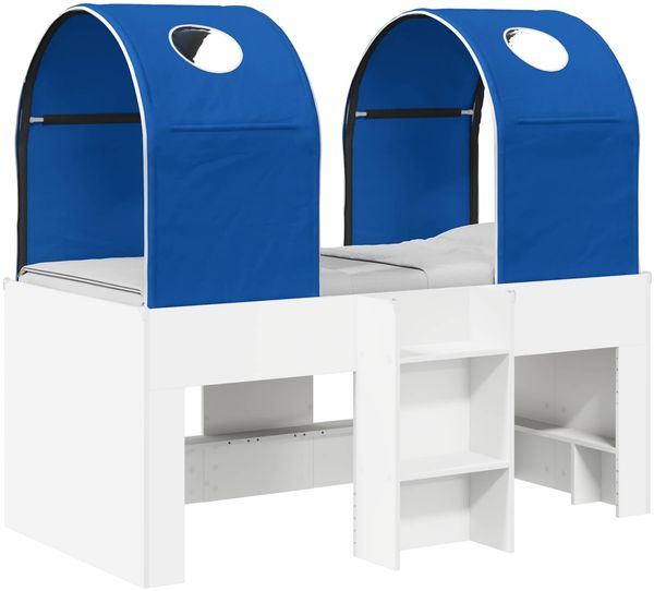 vidaXL Bett mit Tunnel 4 pcs Weiß und Blau Holzwerkstoff 3423487