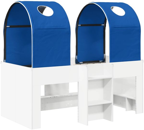 vidaXL Bett mit Tunnel 3 Stk. Weiß und Blau Holzwerkstoff 3423487 Bild 3