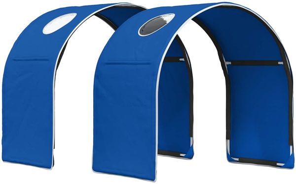 vidaXL Bett mit Tunnel 3 Stk. Weiß und Blau Holzwerkstoff 3423487 Bild 5