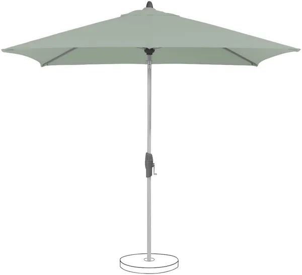 Suncomfort by Glatz Sonnenschirm / Mittelstockschirm "Shell Turn 250 x 200", frost green, 250 x 200 cm