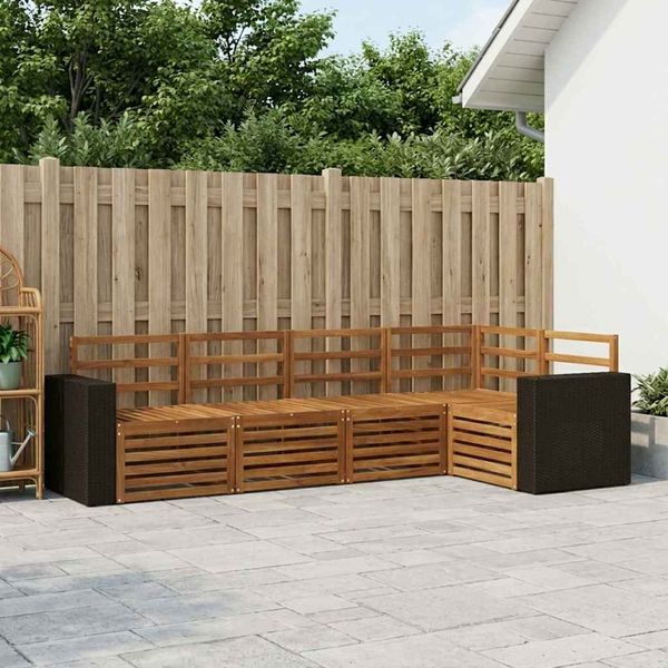 vidaXL Ecksofa Set 5 pcs Natur Massivholz Akazie 3384360