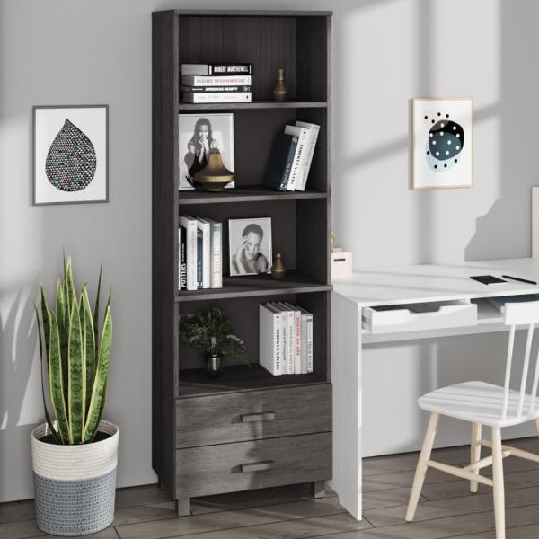 vidaXL Highboard HAMAR Hellgrau 60x35x180 cm Massivholz Kiefer 340491